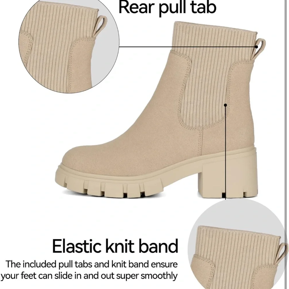 Women's Nude Chelsea Boots Size 9 - Picture 5 of 6